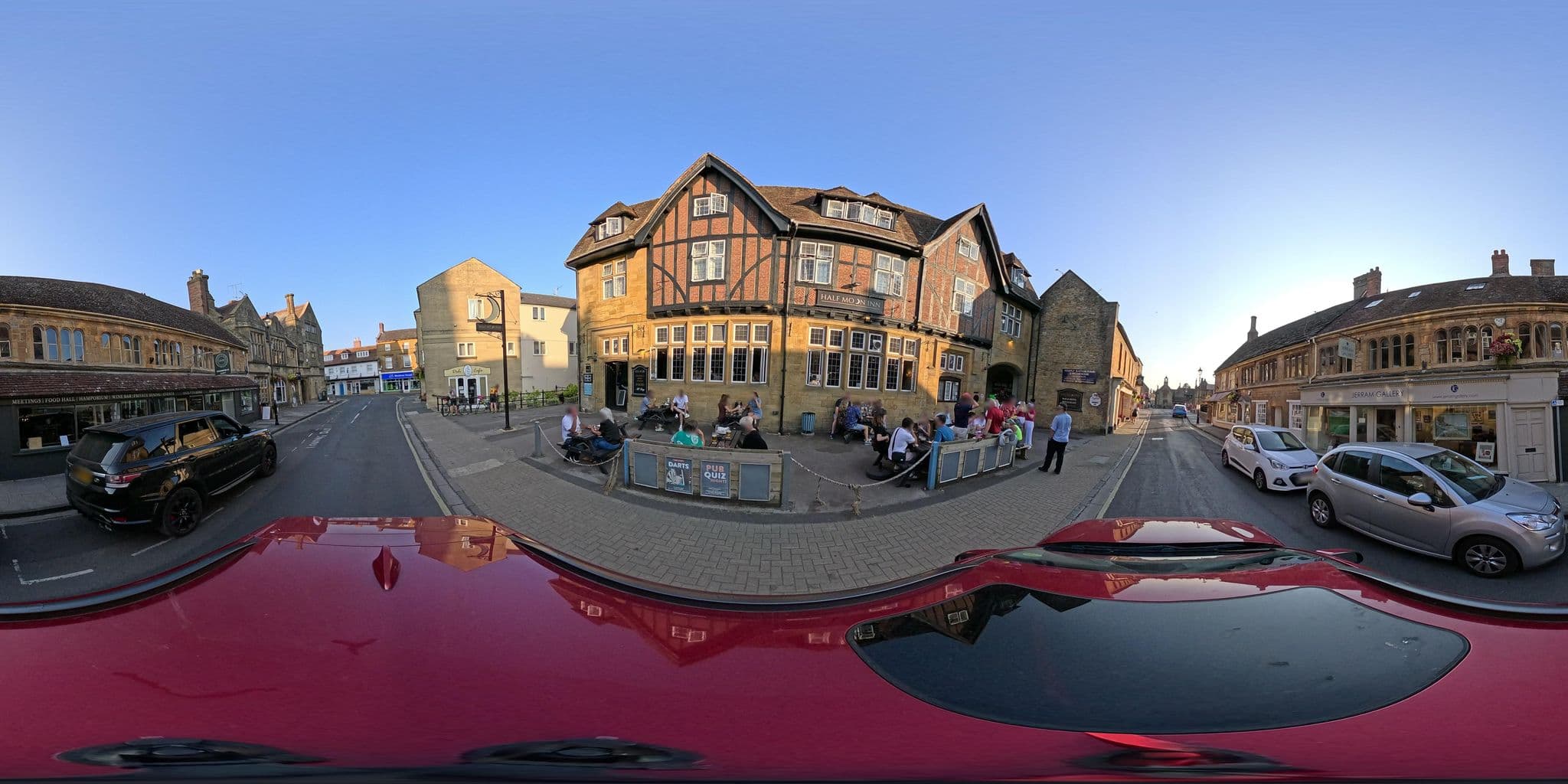 Street view near The Plume Of Feathers, Sherborne — © southglos (CC BY-SA · Mapillary)