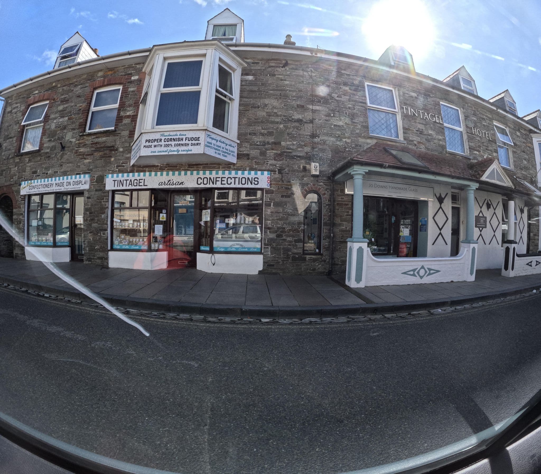 Street view near Tintagel Hotel, Tintagel — © hobgoblin (CC BY-SA · Mapillary)