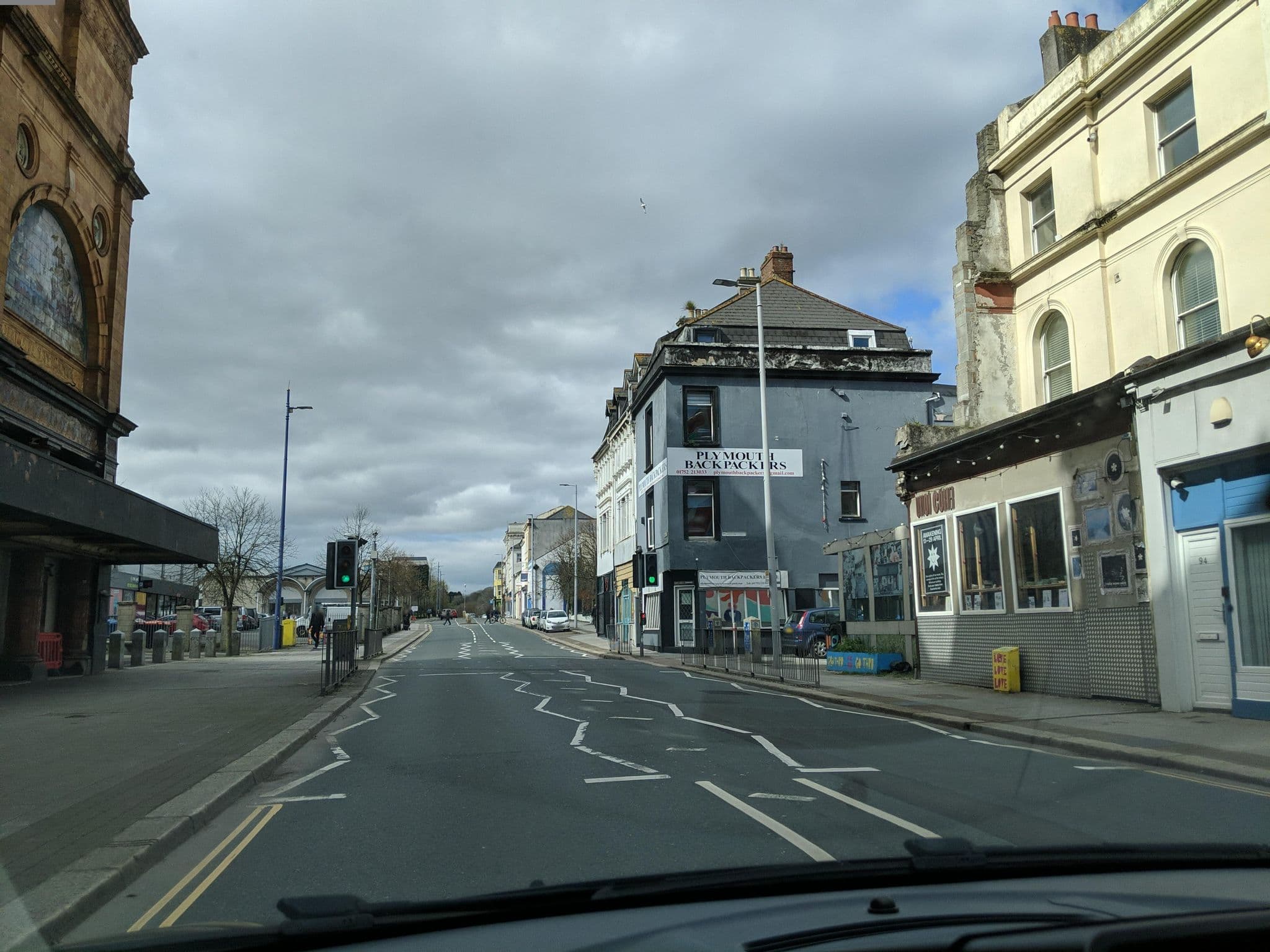 Street view near The Palace Theatre & Palace Hotel, Plymouth — © WaggyDog (CC BY-SA · Mapillary)