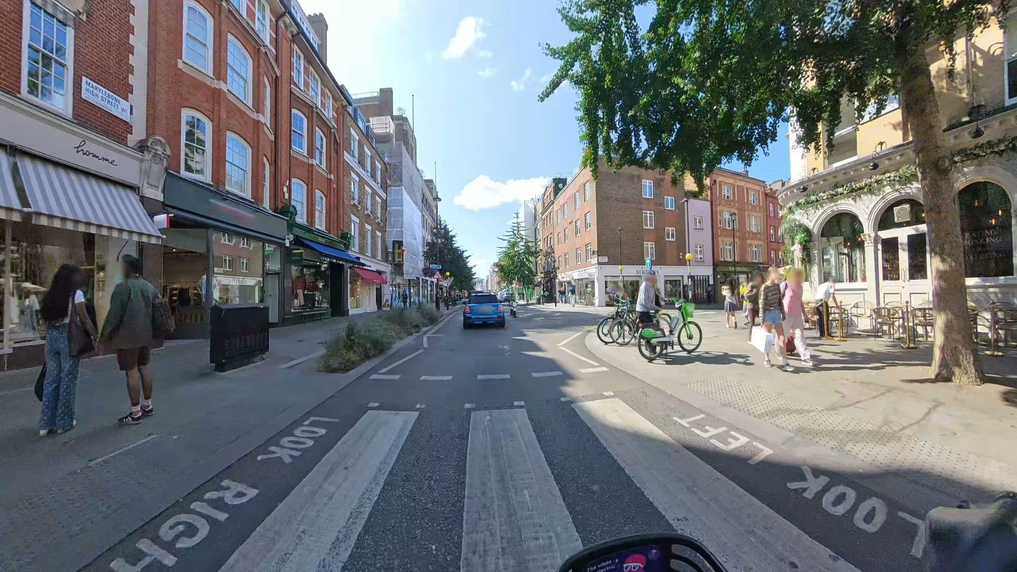 Street view near Amba Hotel, West End of London — © athuler (CC BY-SA · Mapillary)