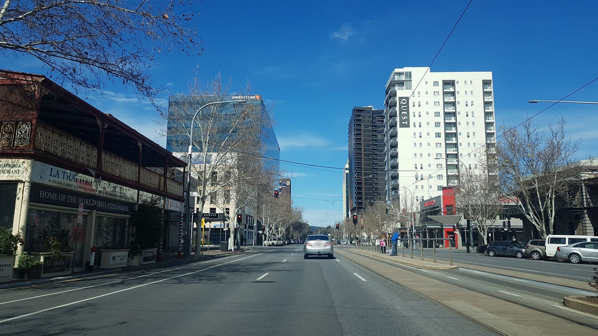 Street view near Tom's Court Hotel, Adelaide — © opaky (CC BY-SA · Mapillary)