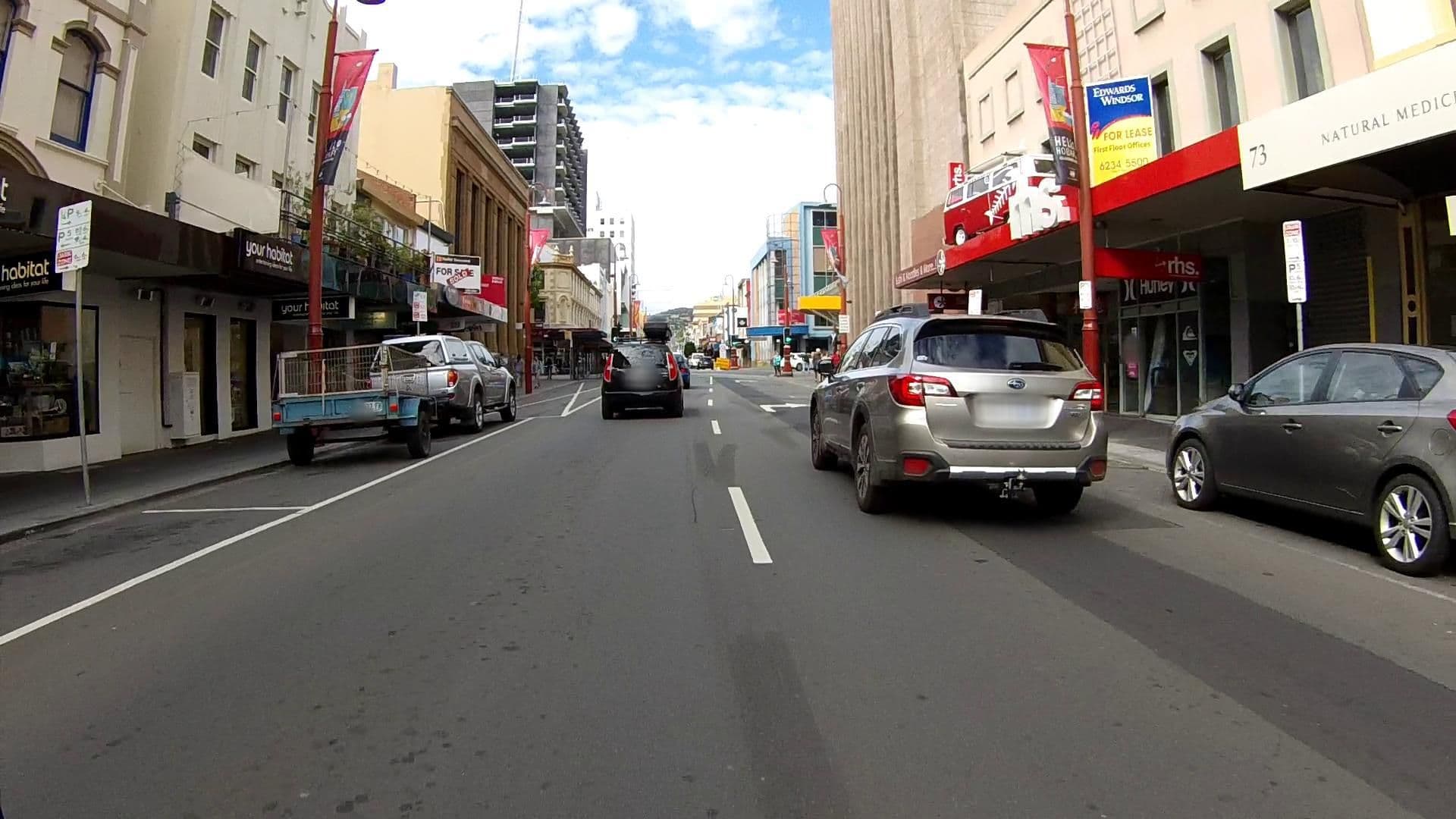 Street view near The Alabama Hotel, Hobart — © tastrax (CC BY-SA · Mapillary)