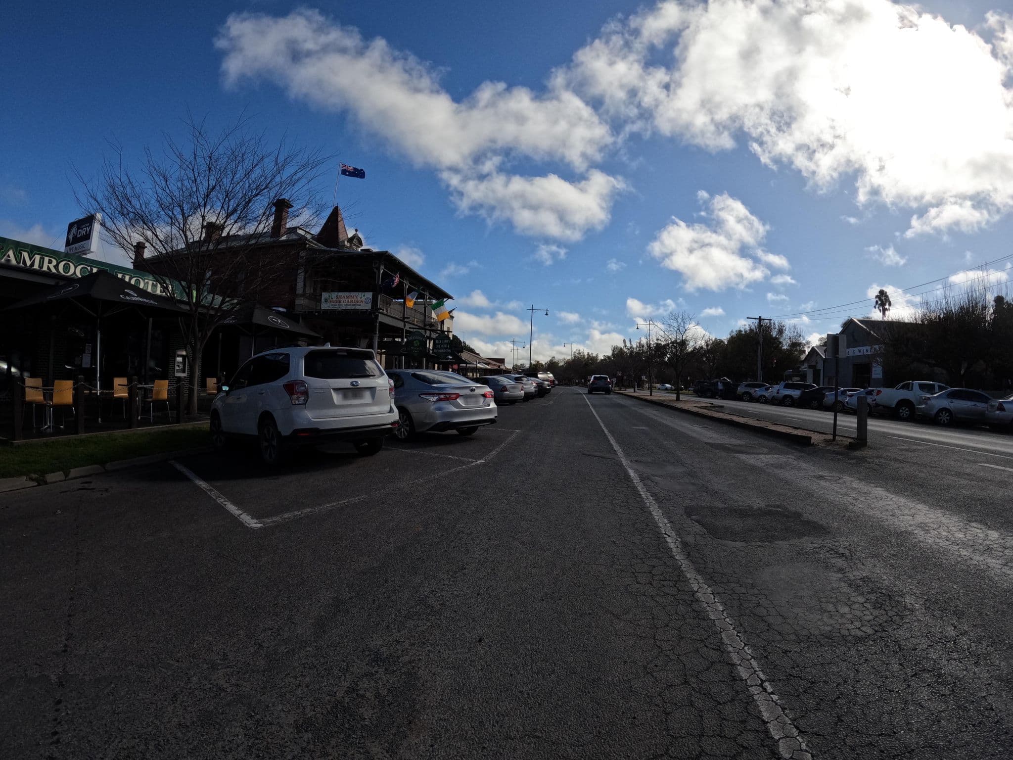 Street view near Shamrock Hotel Echuca, Echuca — © skillsy (CC BY-SA · Mapillary)