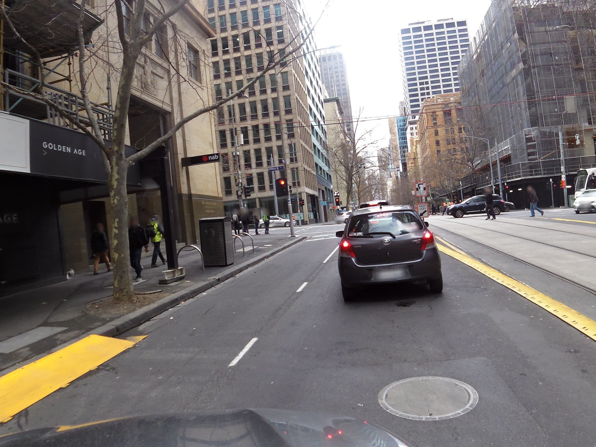 Street view near Collins House Apartments by CLLIX, Melbourne — © skillsy (CC BY-SA · Mapillary)