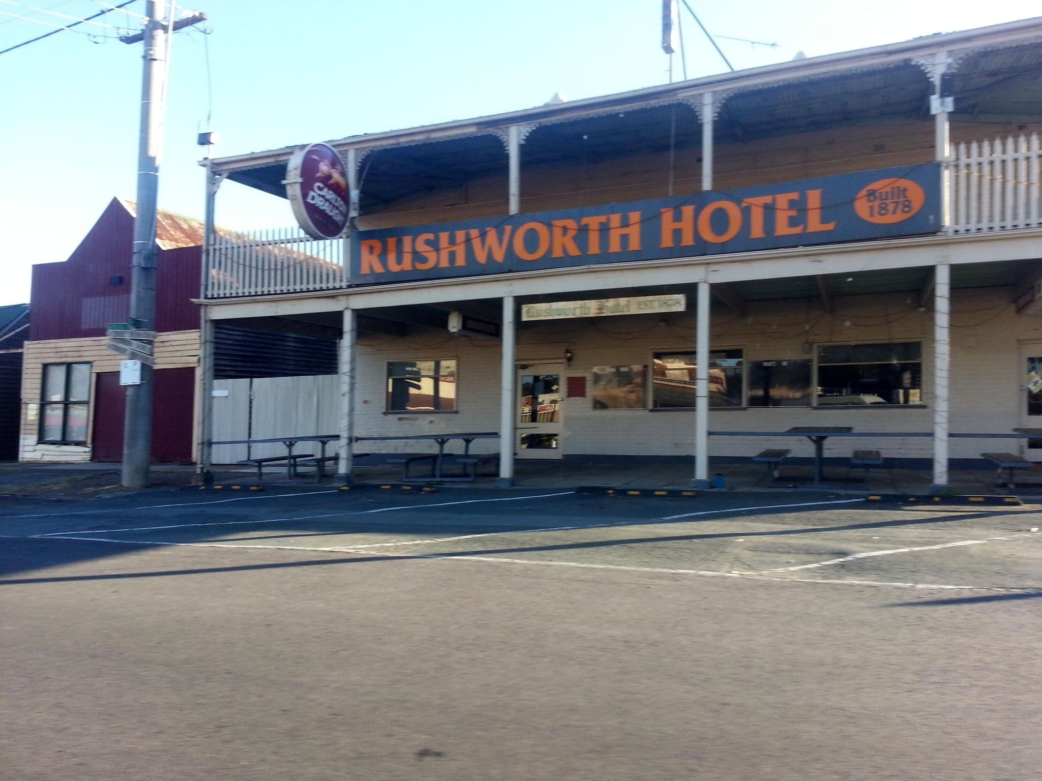 Street view near Rushworth Hotel( Bottom pub), Rushworth — © bob3bob3 (CC BY-SA · Mapillary)