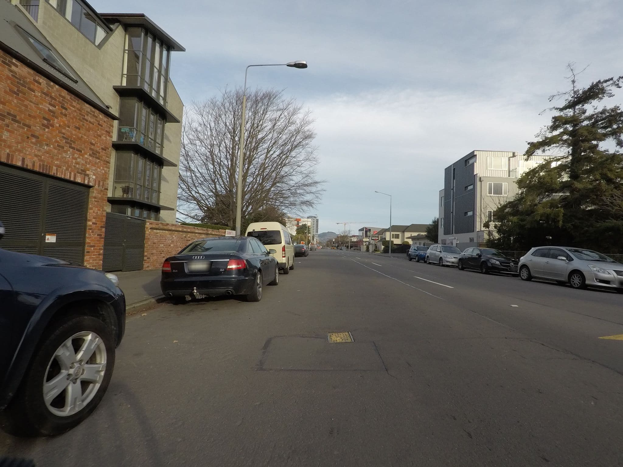 Street view near Charlotte Jane hotel, Christchurch — © nickl (CC BY-SA · Mapillary)