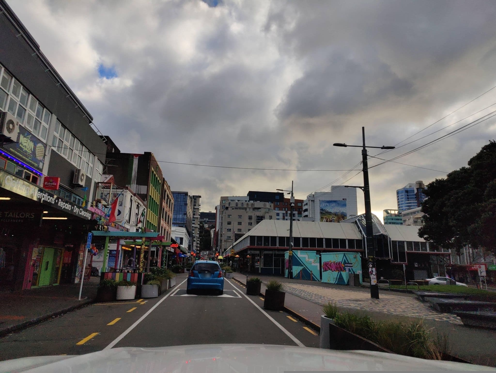 Street view near The Cobbler Hotel, Te Aro — © elphix (CC BY-SA · Mapillary)