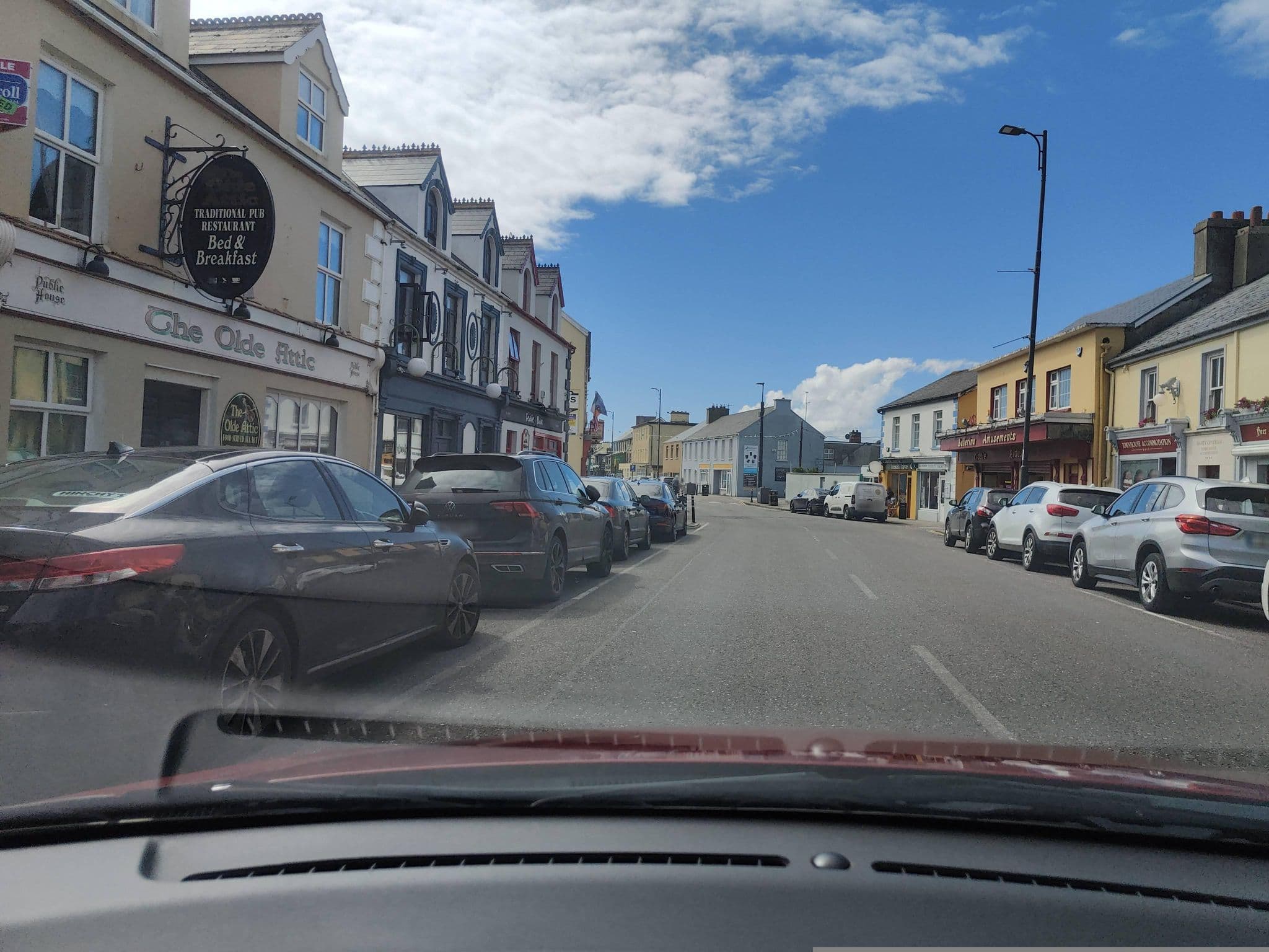 Street view near Olde Attic Bar & Guesthouse, Ballybunnion — © gogorm (CC BY-SA · Mapillary)