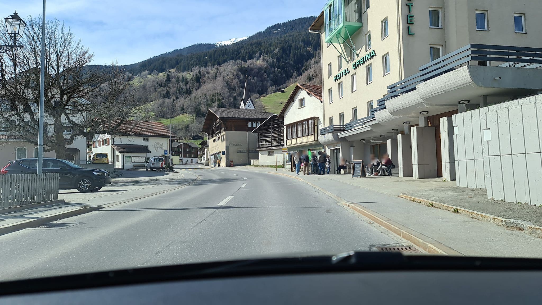 Street view near Hotel Greina, Trun — © alexanderar (CC BY-SA · Mapillary)