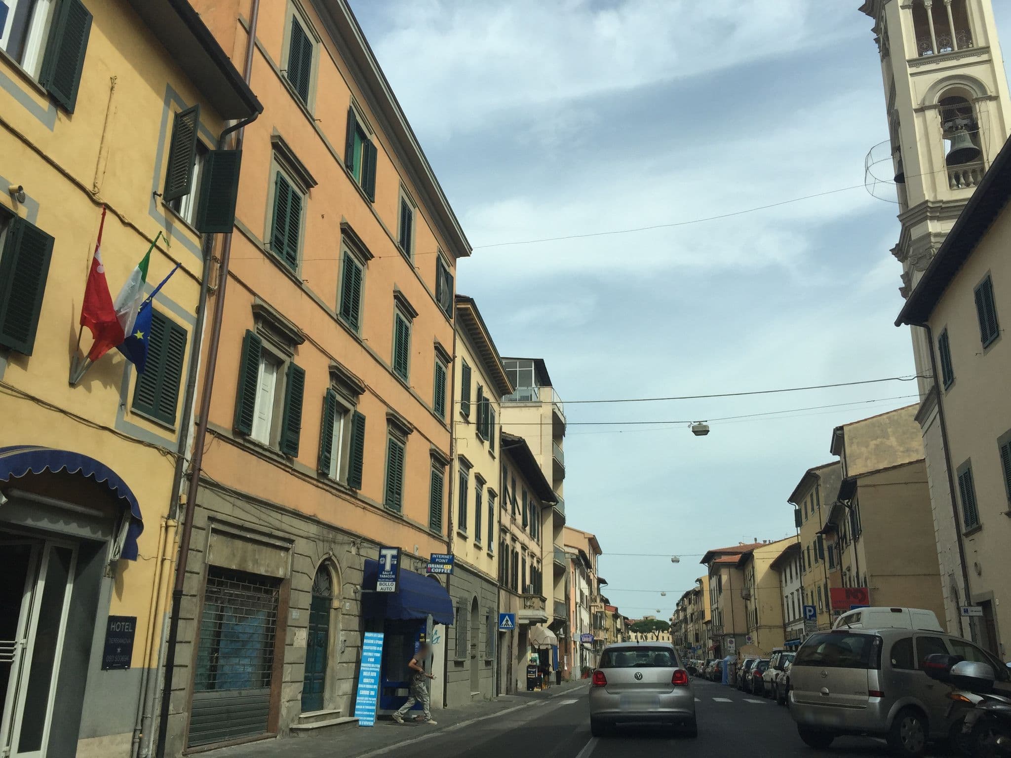 Street view near Albergo Terranova, Pisa