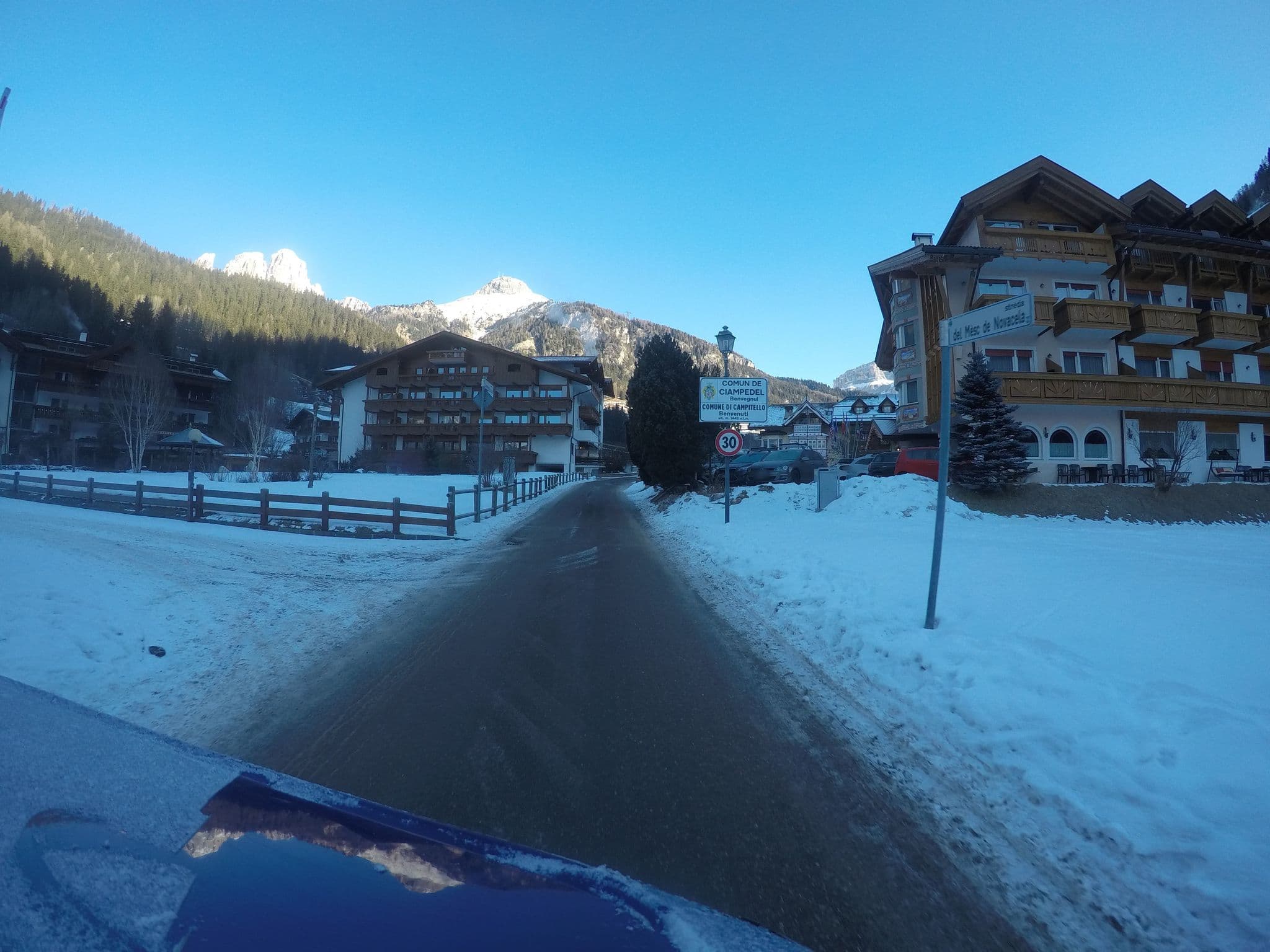 Street view near Alpenhotel Panorama, Canazei — © chrisbeddow (CC BY-SA · Mapillary)