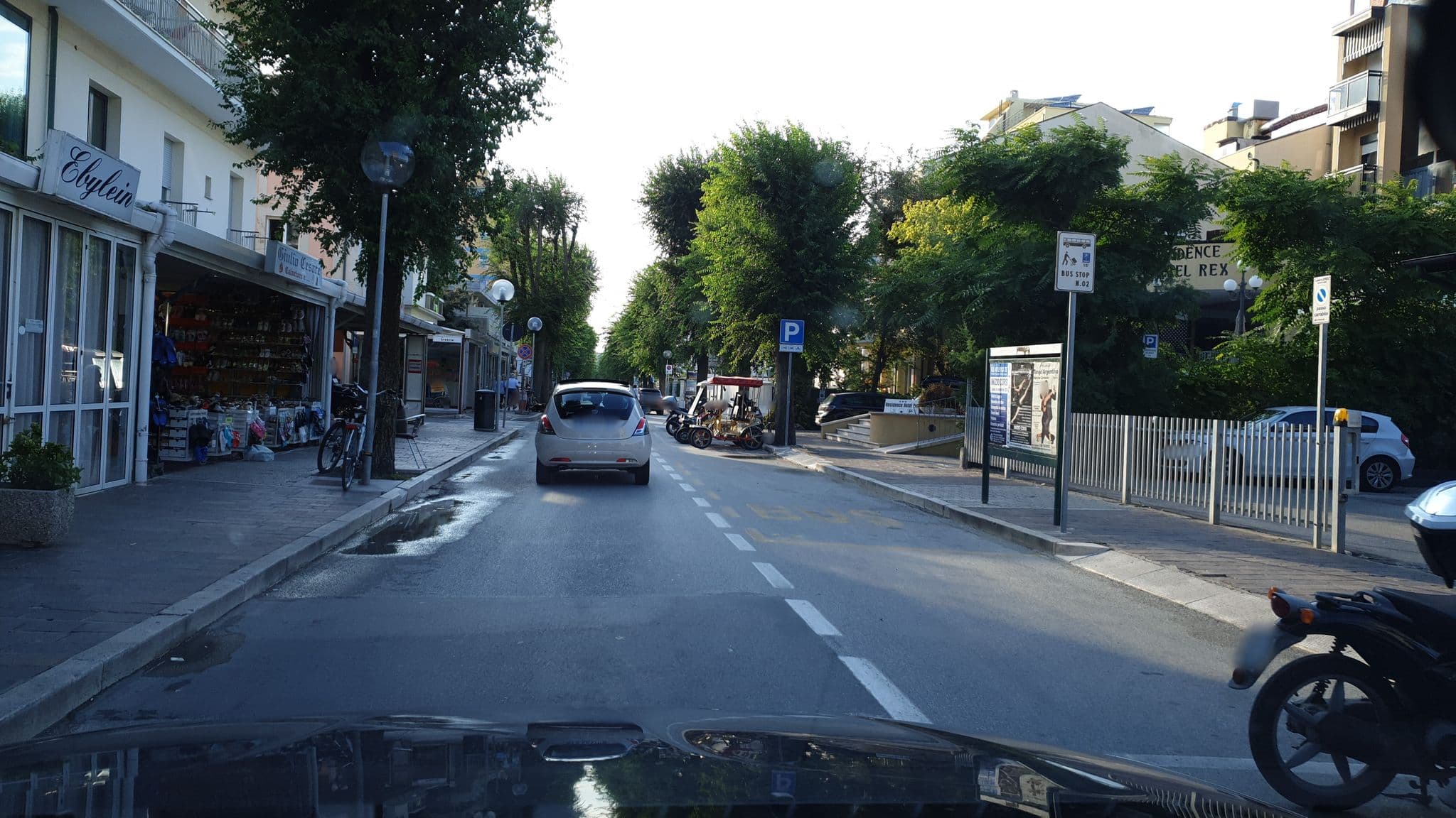Street view near Victoria Palace Hotel, Cattolica