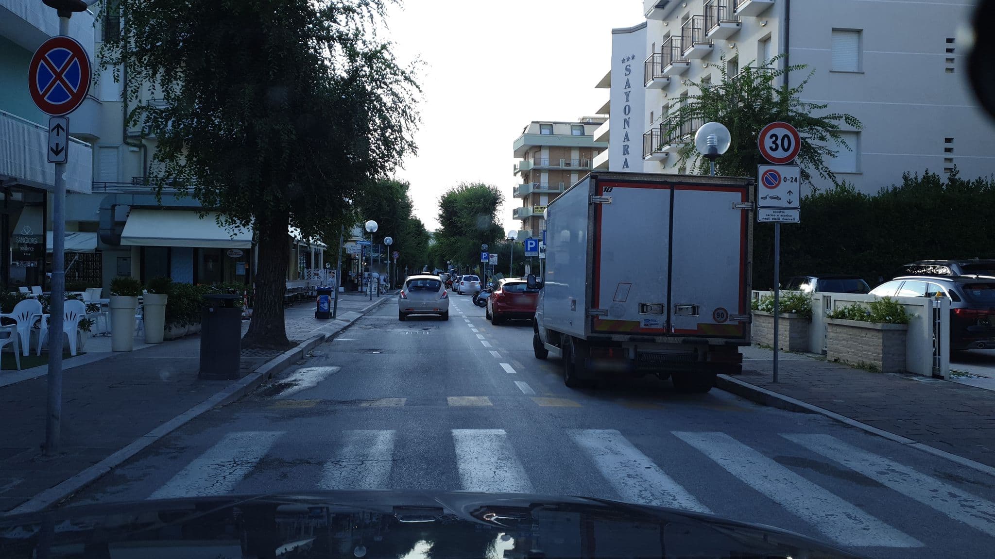 Street view near Hotel Bristol, Cattolica