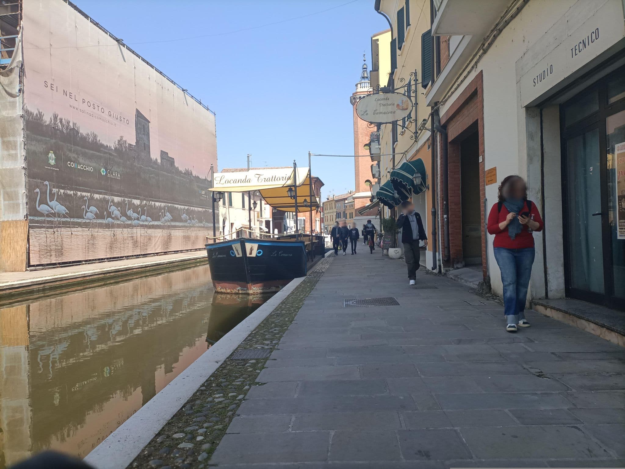 Street view near La Comacina, Comacchio — © BenveMap (CC BY-SA · Mapillary)