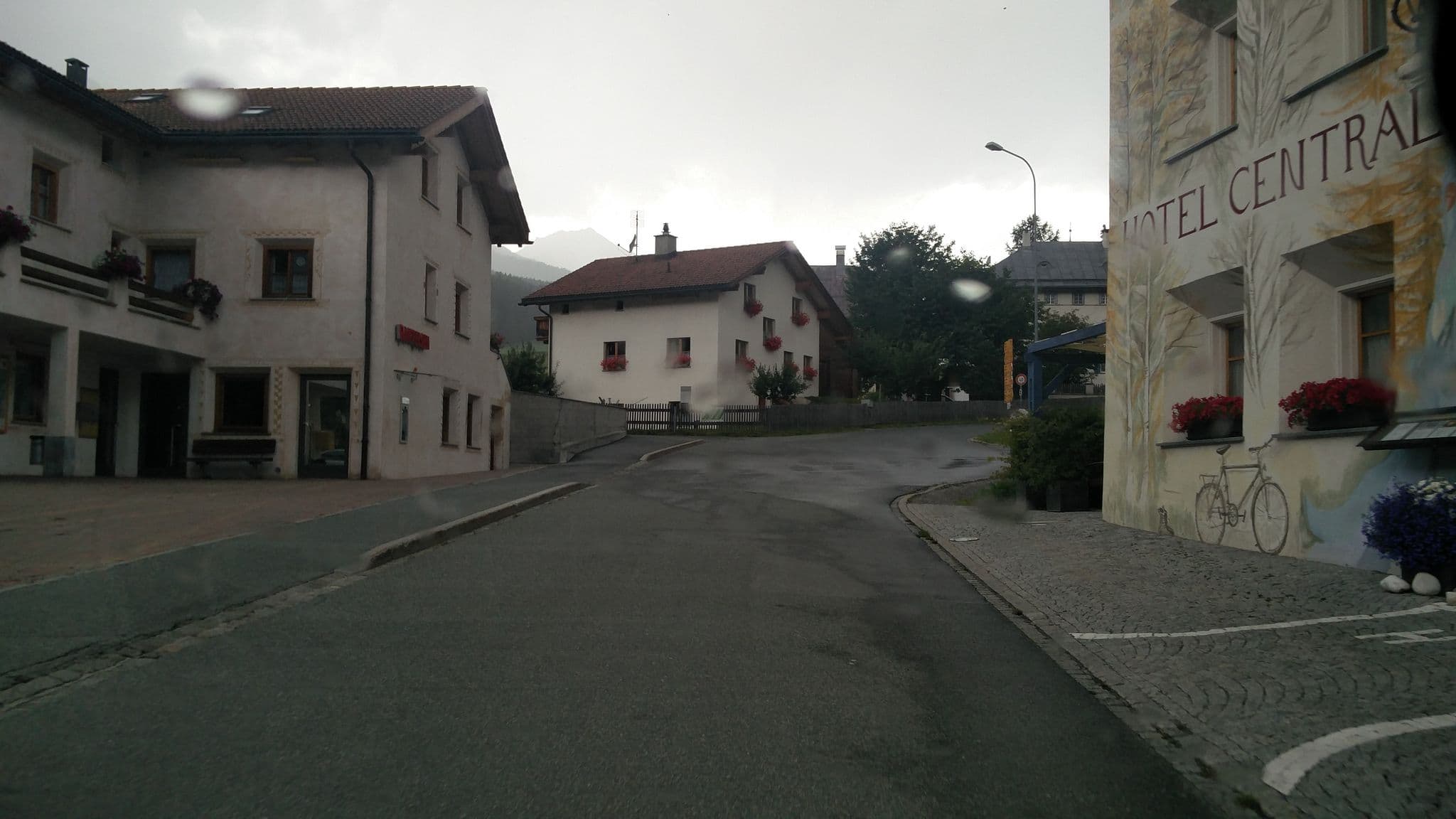 Street view near Hotel Central, Scuol