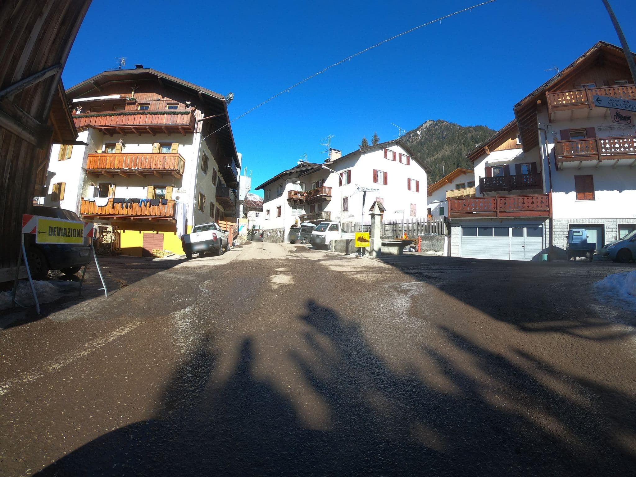 Street view near Hotel Nes Crepes - B&B a Pozza di Fassa, Pozza di Fassa — © chrisbeddow (CC BY-SA · Mapillary)