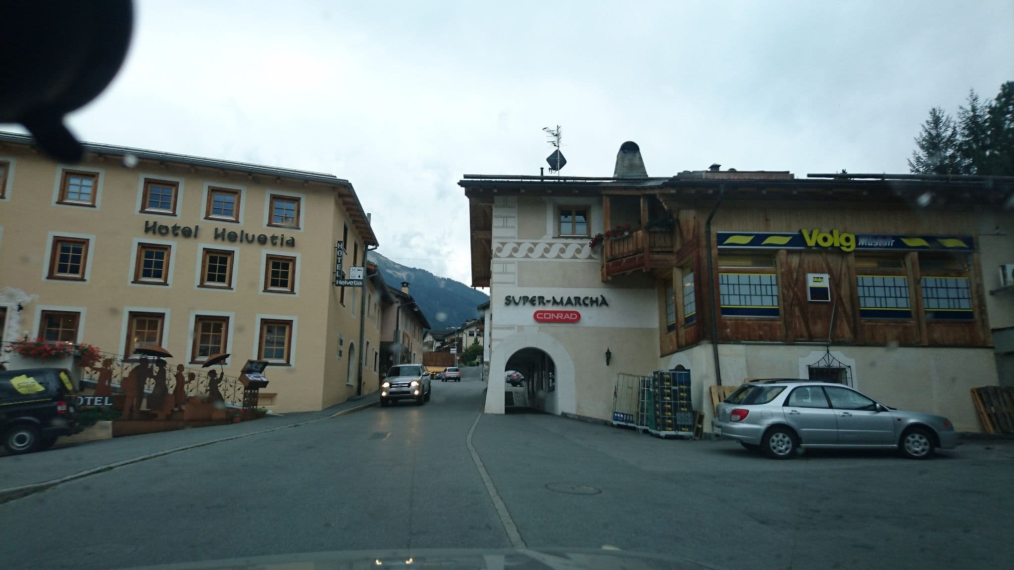 Street view near Hotel Helvetia, Scuol