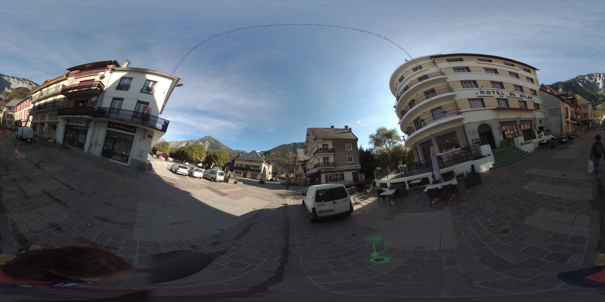 Street view near Hôtel de Milan, Le Bourg-d'Oisans — © arteragence (CC BY-SA · Mapillary)