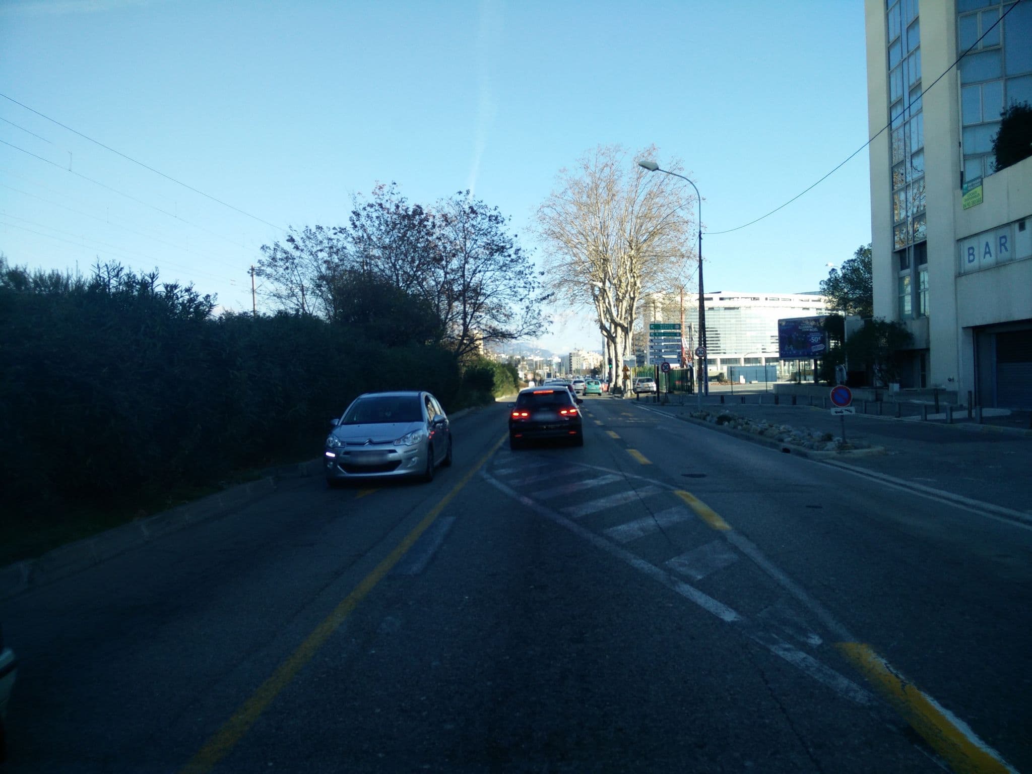 Street view near Holiday Inn Express Nice - Grand Arenas, Les Moulins — © joostjakob (CC BY-SA · Mapillary)