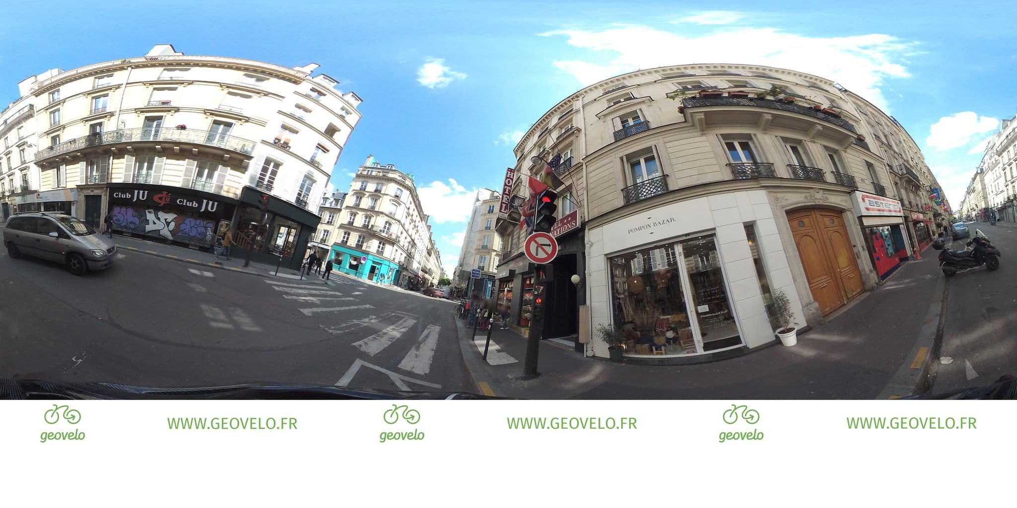 Street view near Hôtel Aida Marais, Porte Saint-Martin — © simon_geovelo (CC BY-SA · Mapillary)