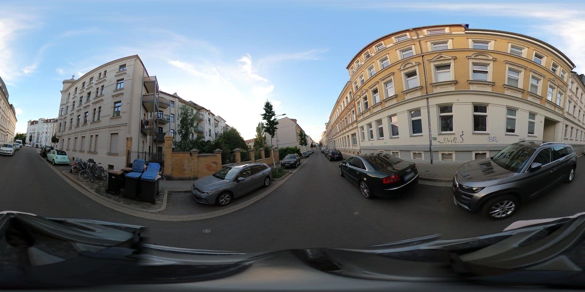 Street view near Pension Plagwitz, Kleinzschocher — © kopra (CC BY-SA · Mapillary)