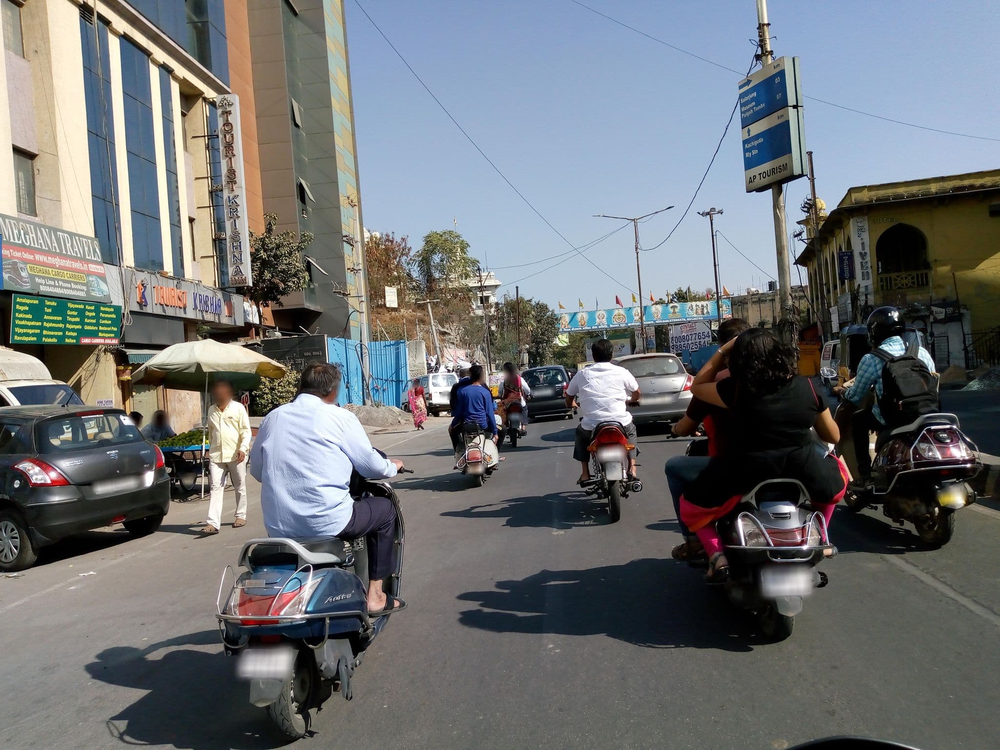 Street view near Hotel Tourist Krishna Inn, Gaddi Annaram — © natarajakaveeti (CC BY-SA · Mapillary)