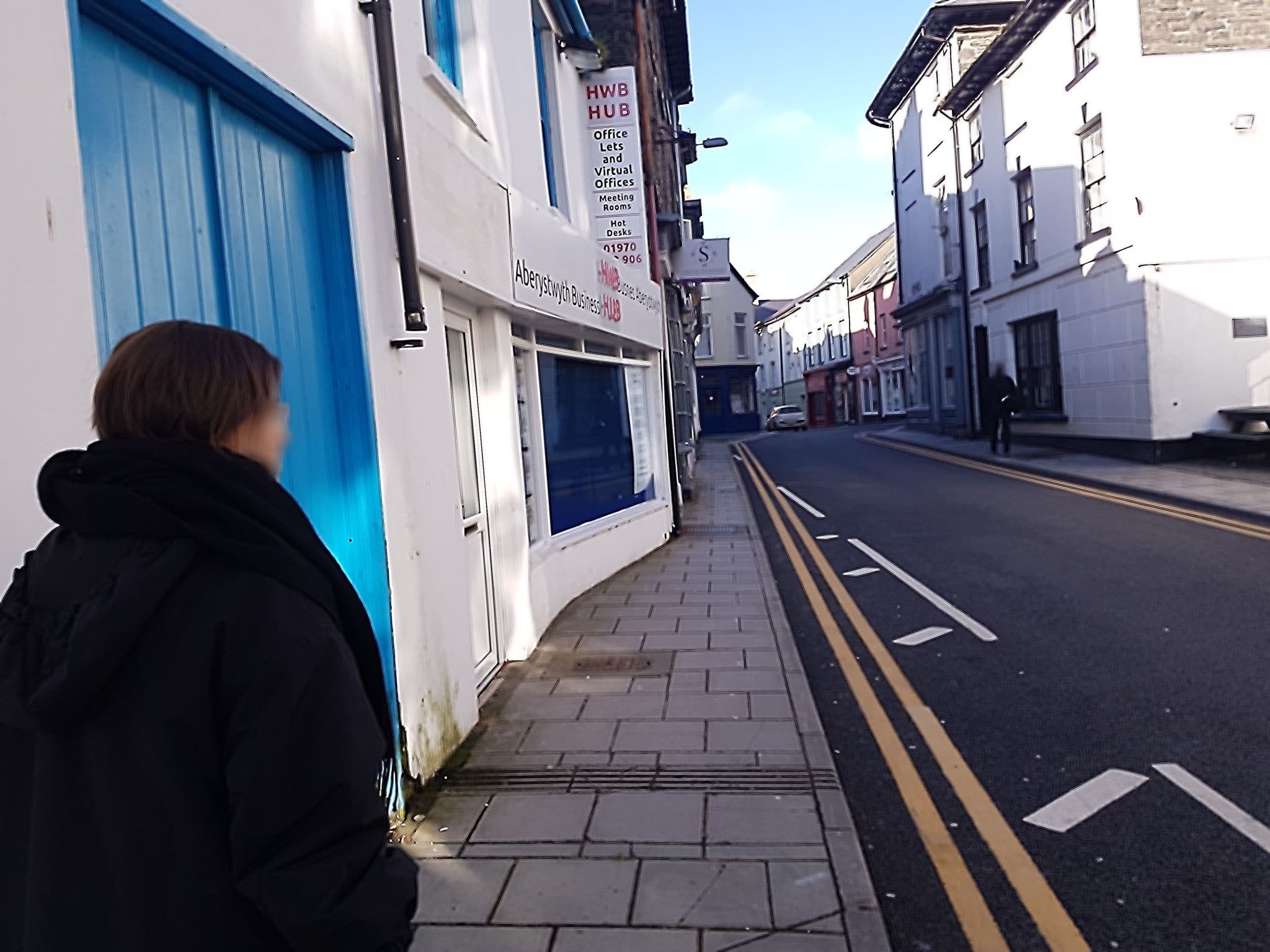Street view near Old Black Lion Hotel, Aberystwyth — © jopparn (CC BY-SA · Mapillary)