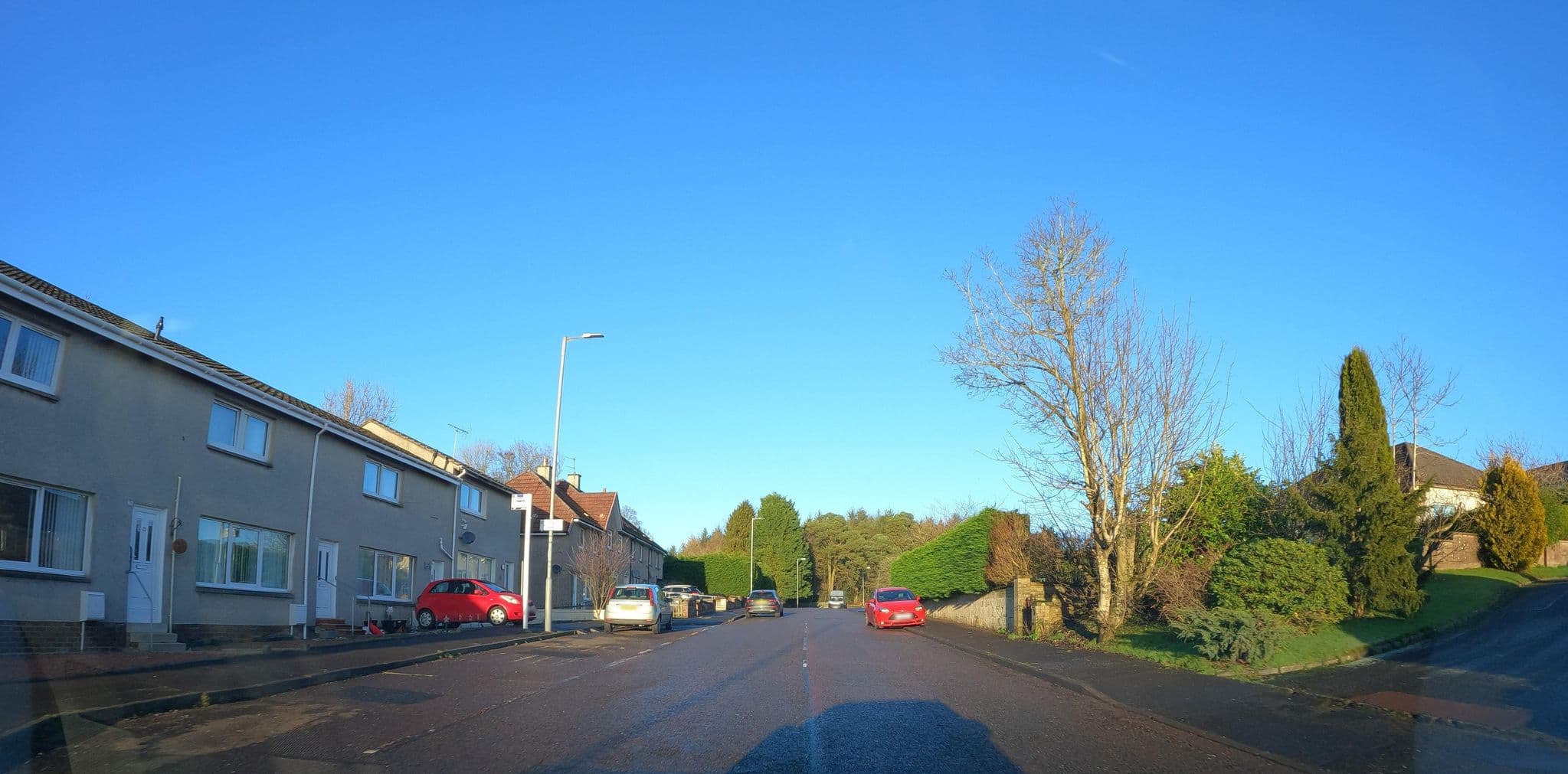 Street view near Tower of Hallbar, Carluke — © hobgoblin (CC BY-SA · Mapillary)