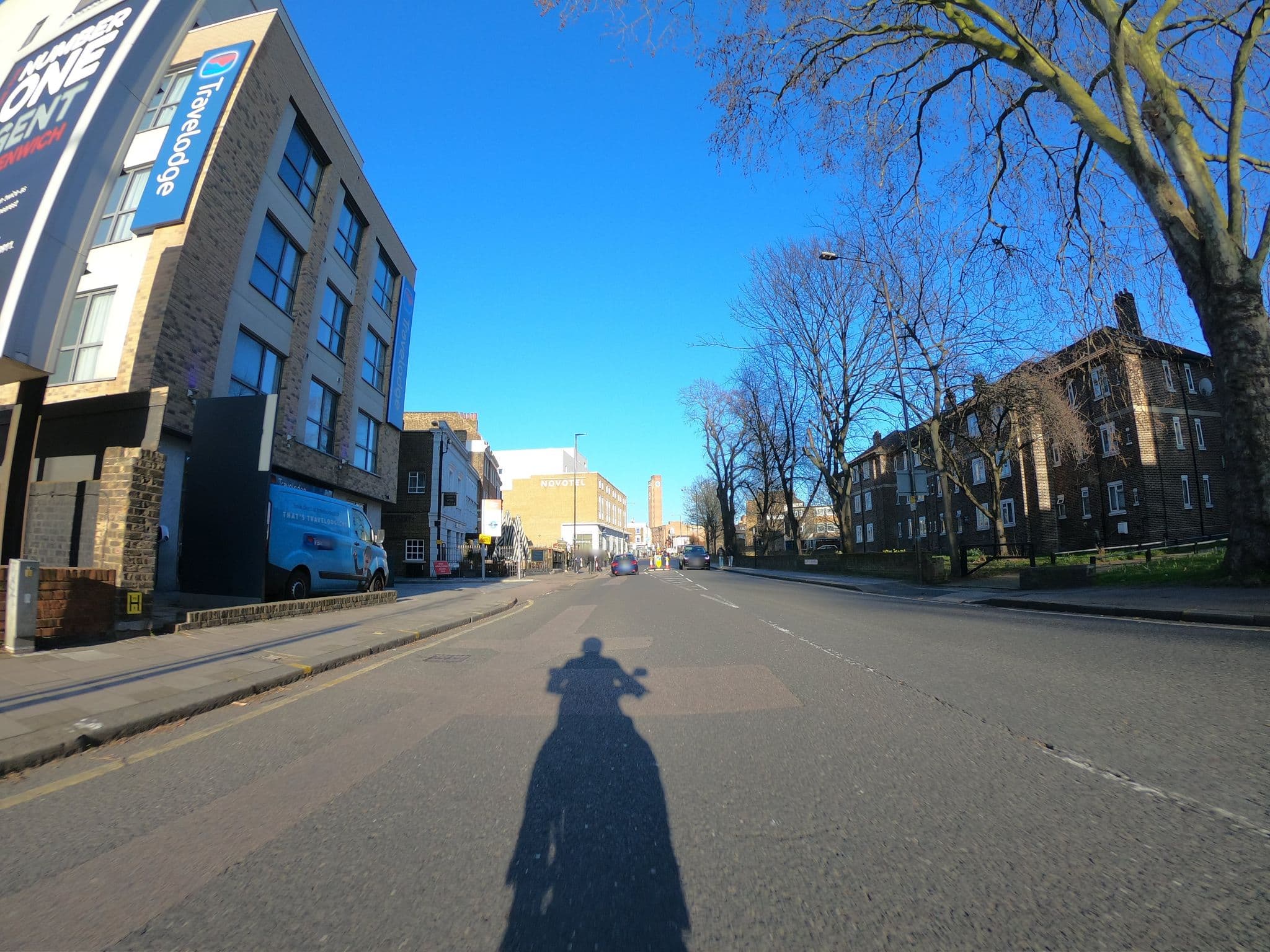 Street view near Travelodge, Greenwich — © wpoi (CC BY-SA · Mapillary)