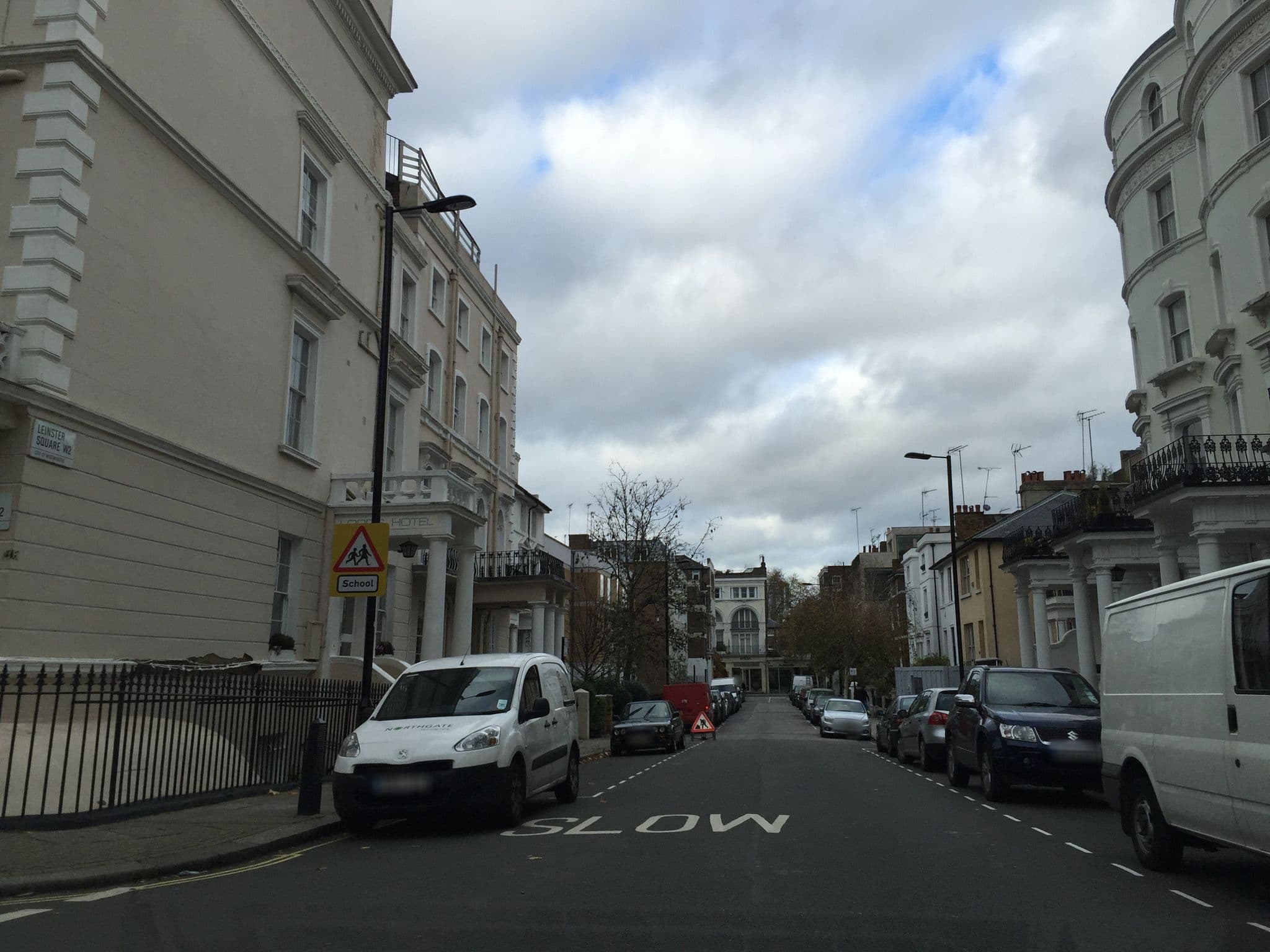 Street view near Cliston Court Hotel, Lancaster Gate — © tcoppel (CC BY-SA · Mapillary)