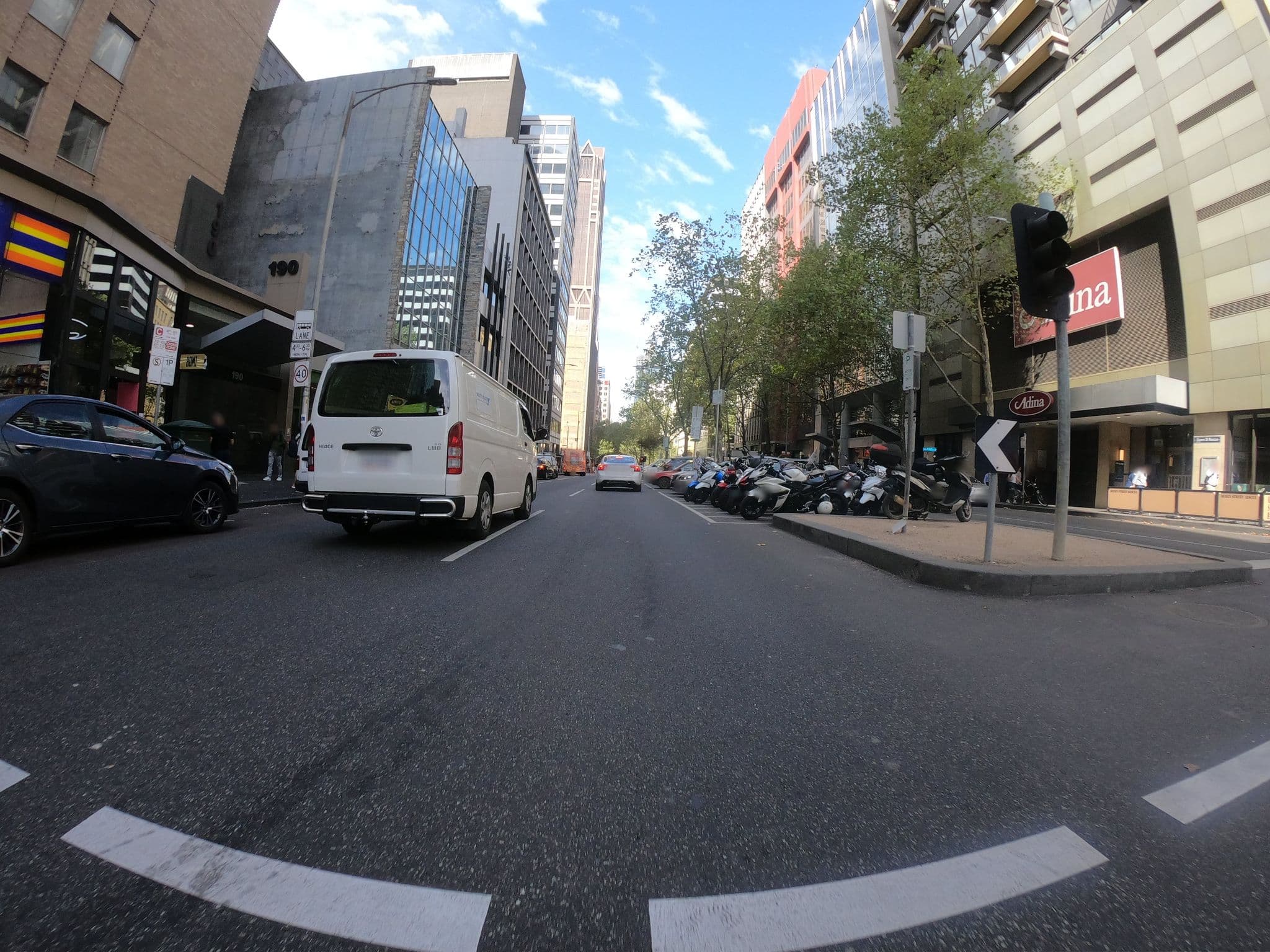 Street view near Adina Apartment Hotel, Melbourne — © eneerhut (CC BY-SA · Mapillary)