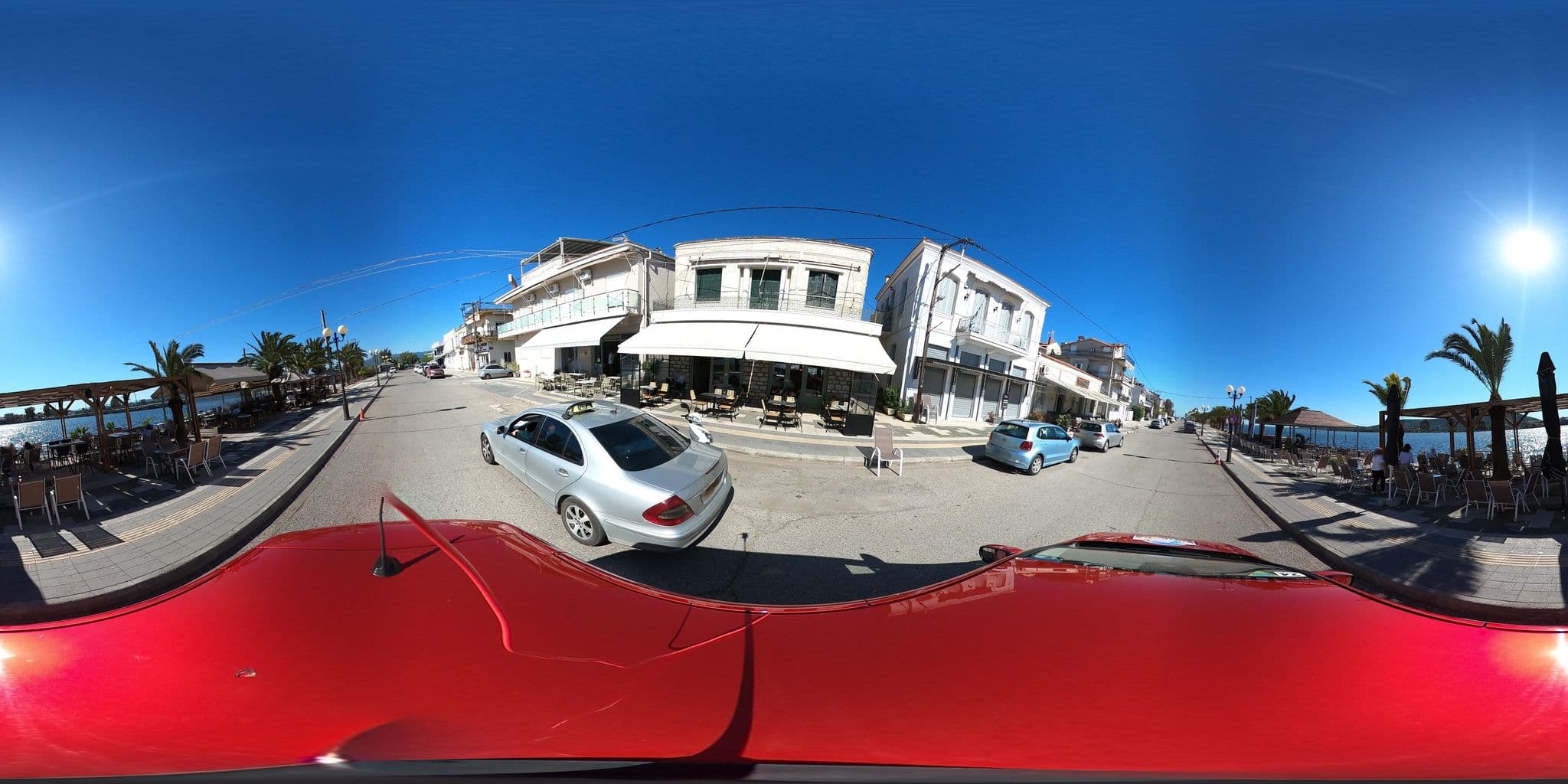 Street view near Foundas Villas: Poolside Dreams, Aitolikó — © nglf (CC BY-SA · Mapillary)