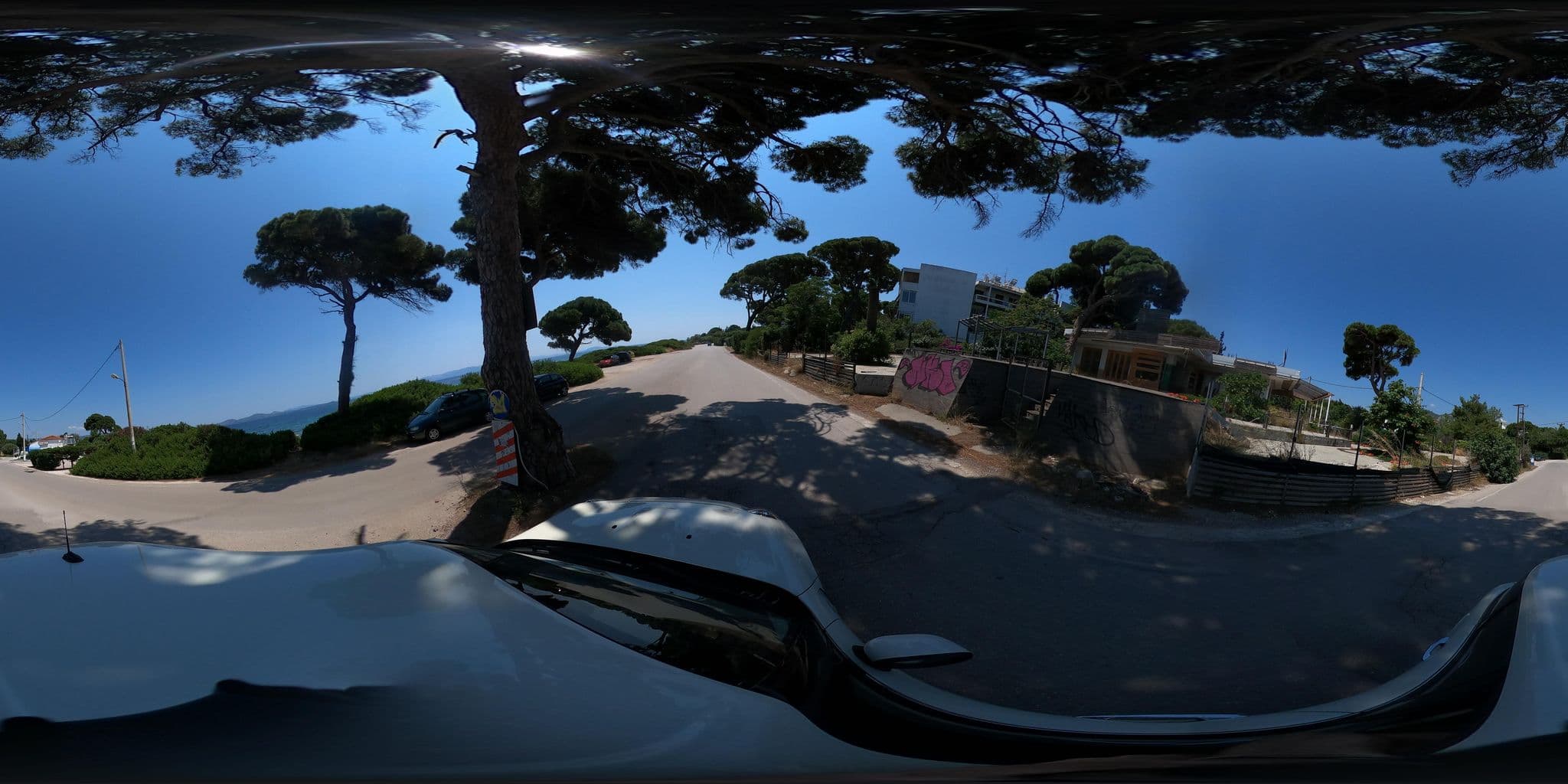Street view near Nireus Hotel, Néa Mákri — © cedionysis (CC BY-SA · Mapillary)