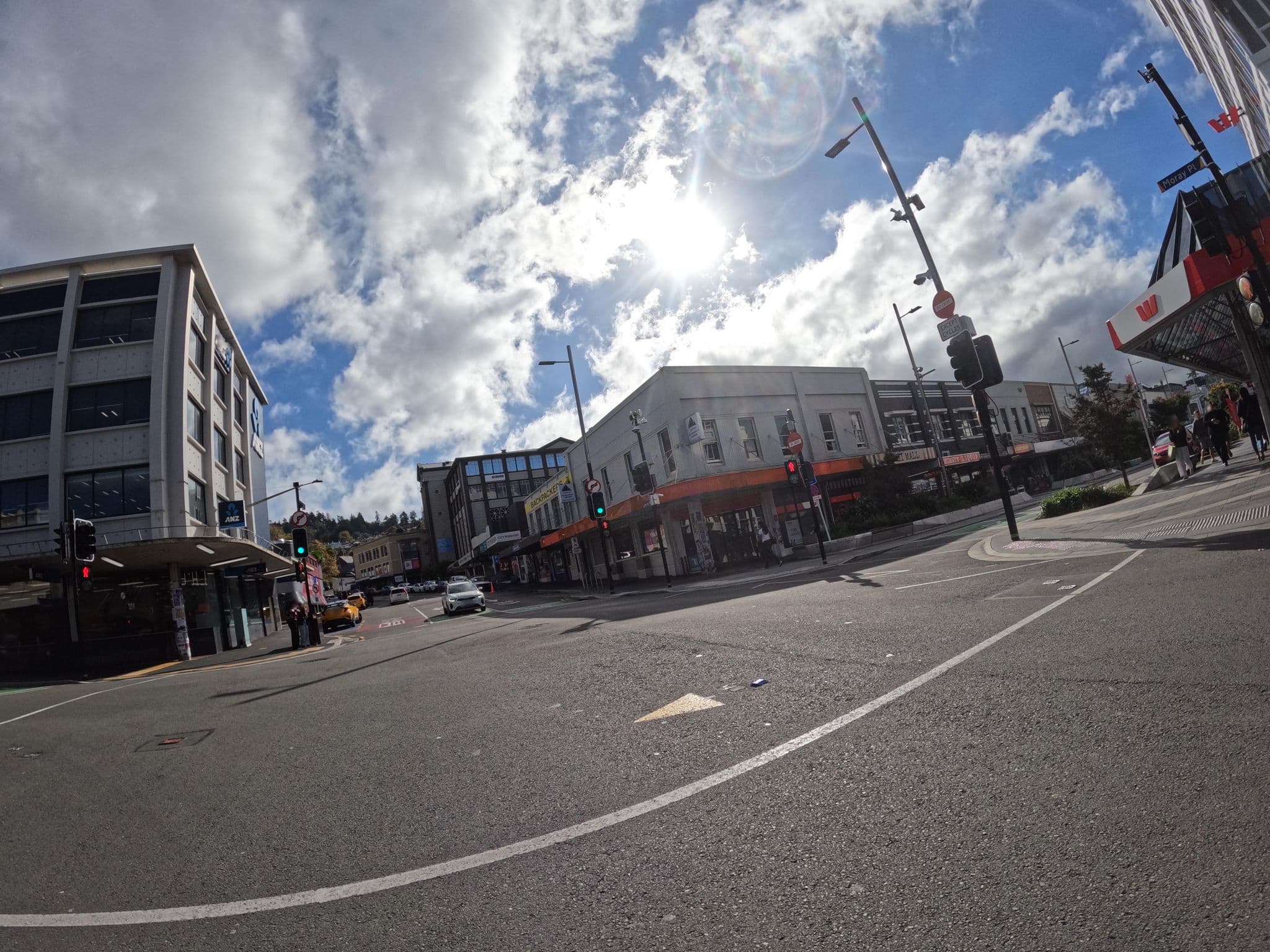 Street view near Central Backpackers, Dunedin — © skillsy (CC BY-SA · Mapillary)