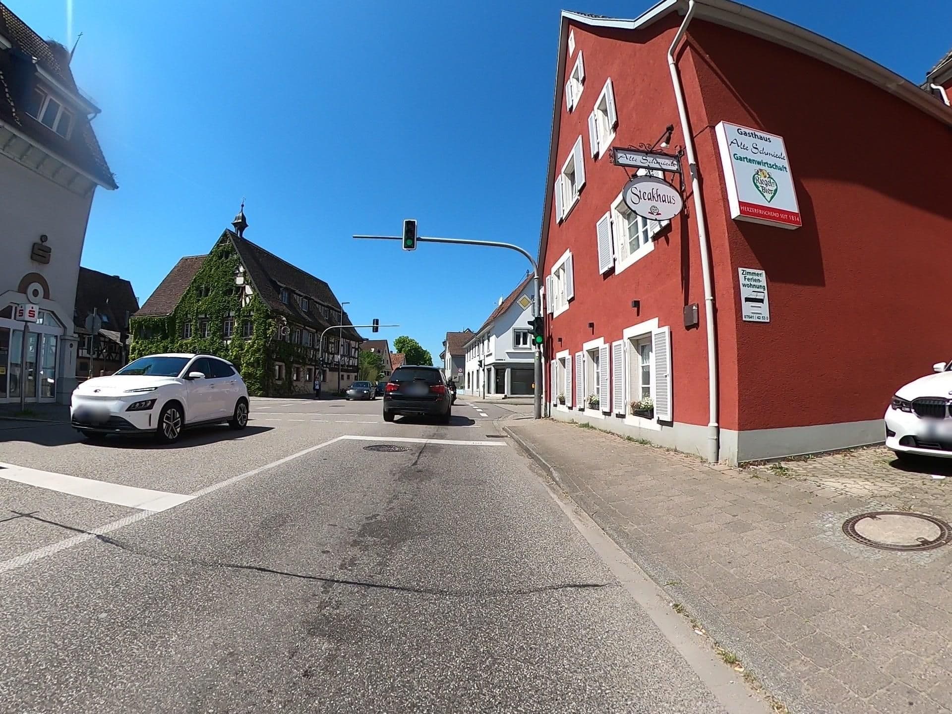 Street view near Steakhaus Alte Schmiede, Teningen — © gis-bike (CC BY-SA · Mapillary)
