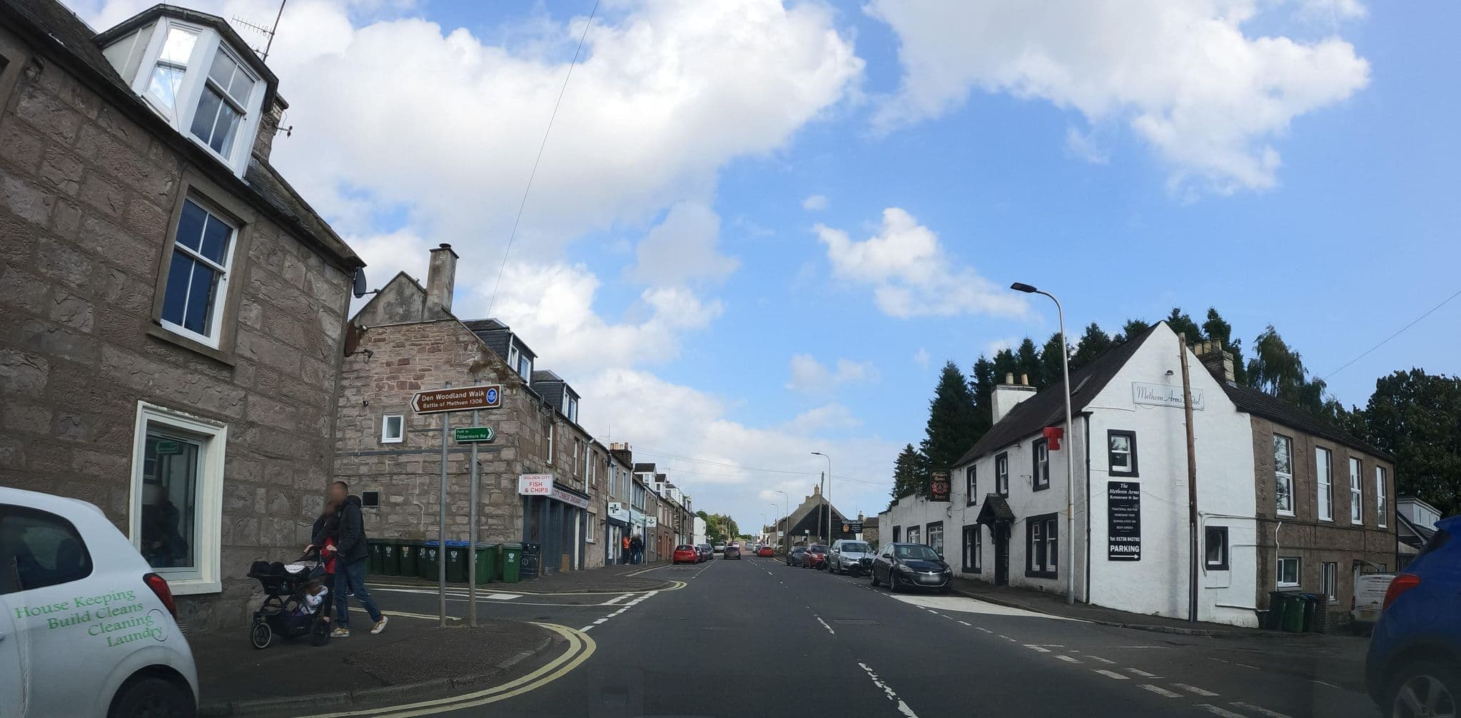 Street view near Methven Arms Hotel, Methven — © hobgoblin (CC BY-SA · Mapillary)