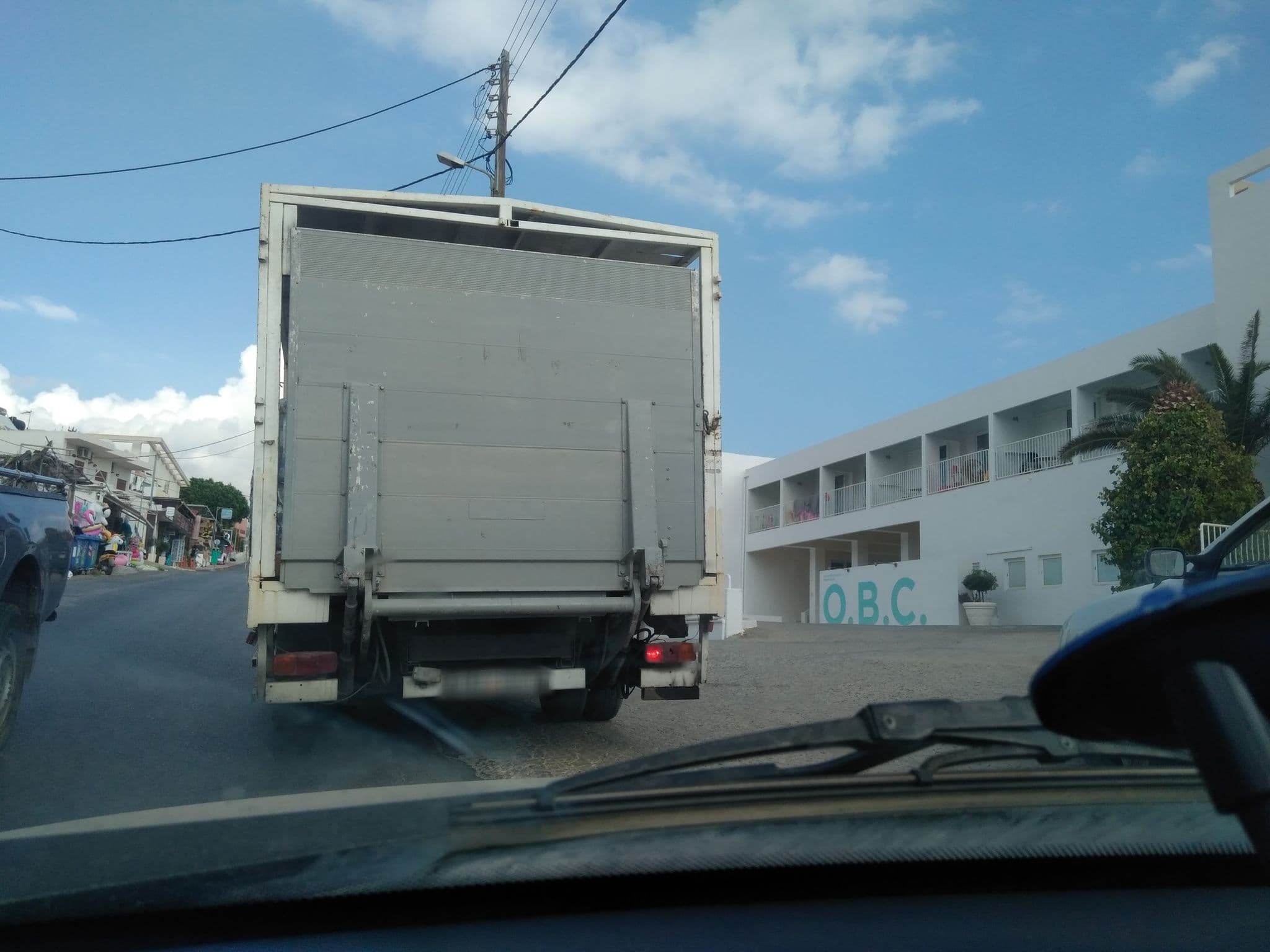 Street view near Ocean Beach Club, Makry-Gialos — © marooned (CC BY-SA · Mapillary)