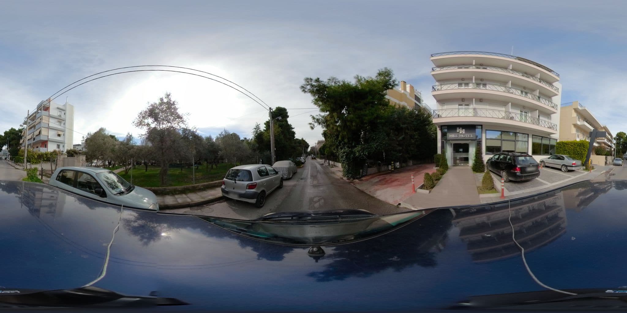 Street view near Hill Hotel, Agía Paraskeví — © akyrkou (CC BY-SA · Mapillary)