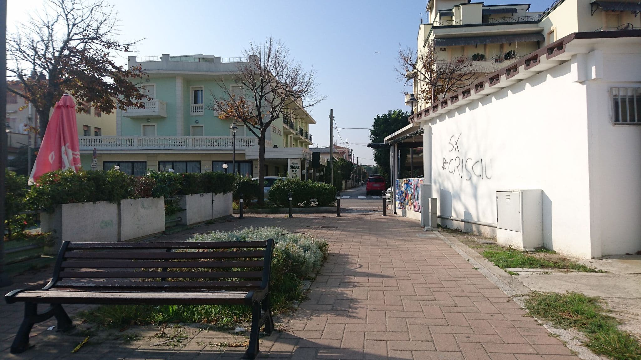 Street view near Hotel River, Rimini