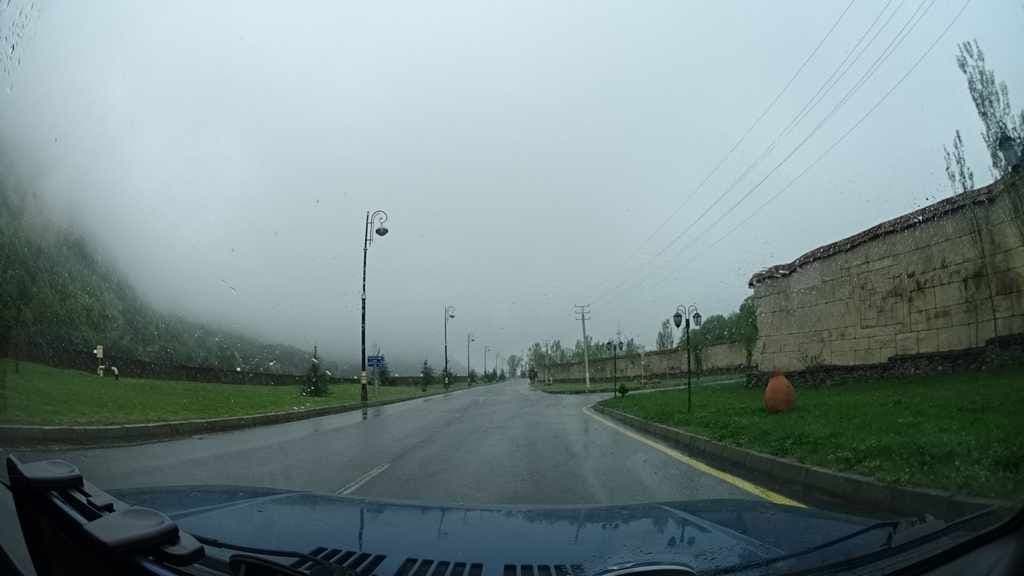 Street view near Ay İşığı Pansion, Qabala — © adoculos (CC BY-SA · Mapillary)