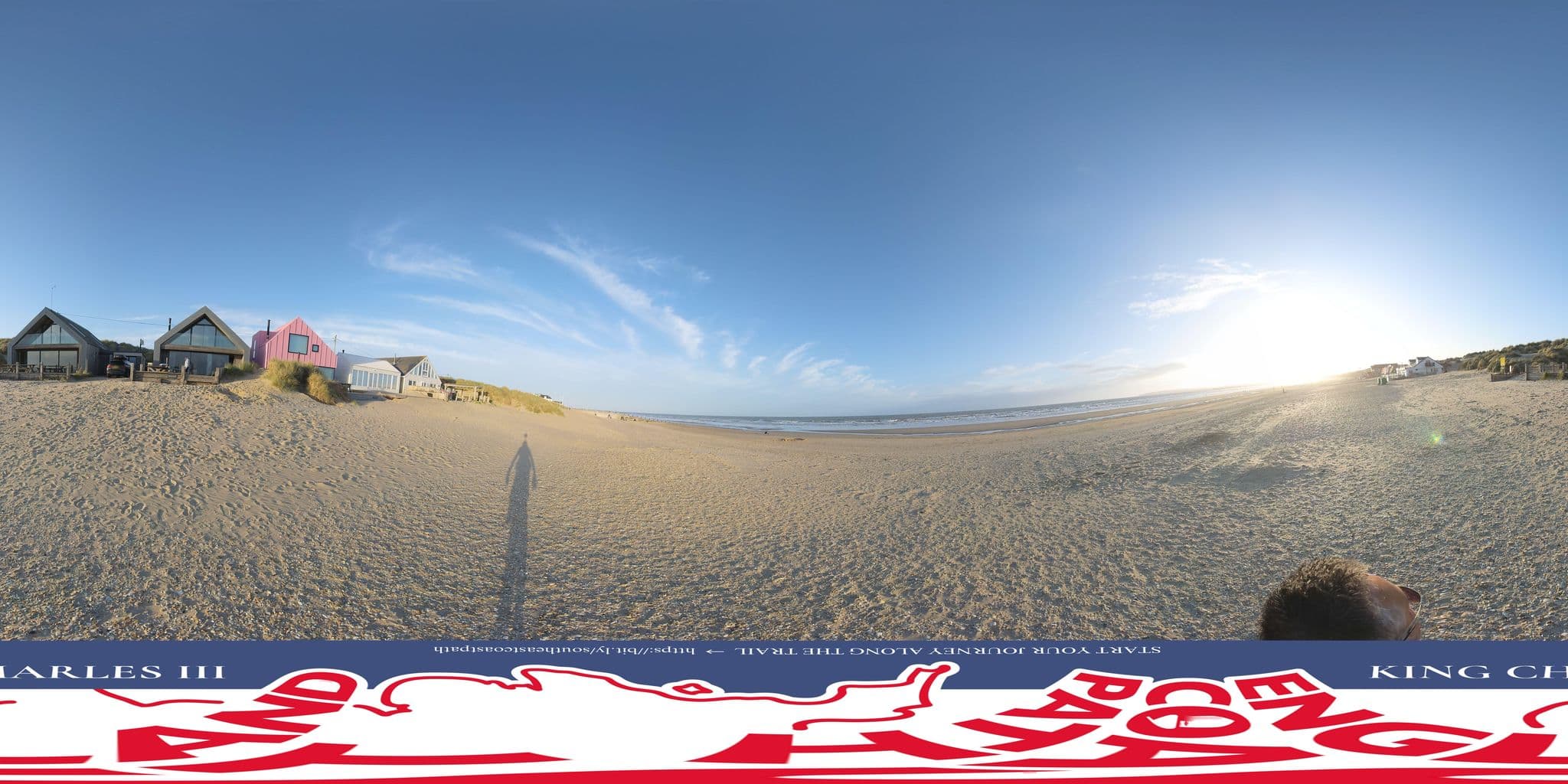 Street view near The Blue House on the Beach, Camber — © EnglandCoastPath (CC BY-SA · Mapillary)