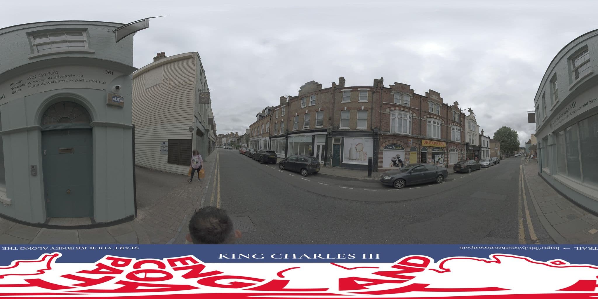Street view near Intra Riverside House, Rochester — © EnglandCoastPath (CC BY-SA · Mapillary)