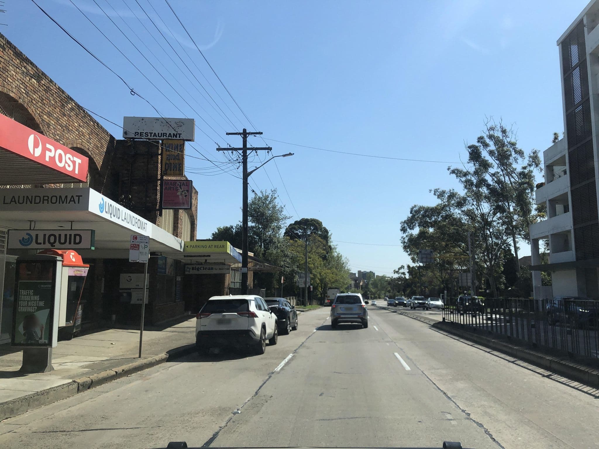 Street view near Crossways Hotel, Strathfield South — © jlstudio (CC BY-SA · Mapillary)
