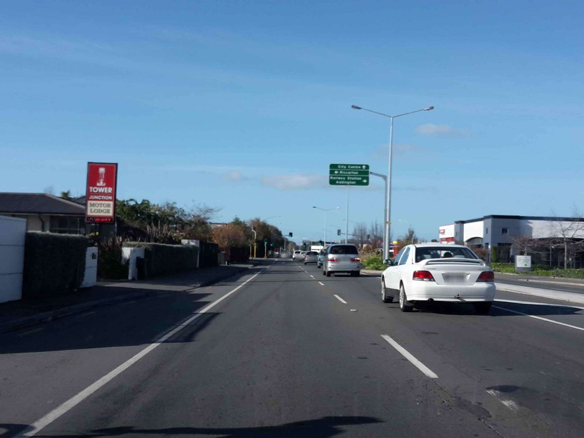 Street view near Tower Junction Motor Lodge- Motel with Airport and Railway Station transfer service., Riccarton — © hoodlum (CC BY-SA · Mapillary)